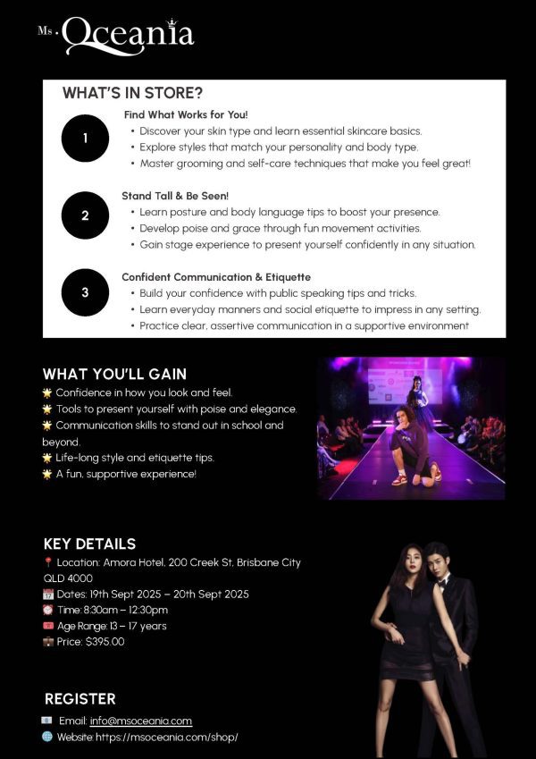 Confidence and Poise Masterclass - 19 and 20 September 2025 - Image 2